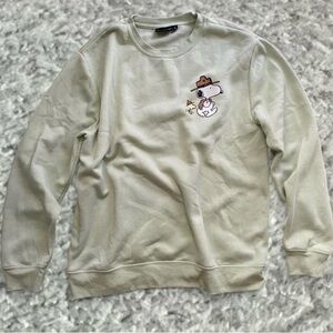 Peanuts Crewneck Sweatshirt in Light Sage with Snoopy Patch